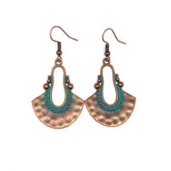 FASHION JEWELRY TURQUOISE and COPPER LONG EARRING COLLECTION - Picture 8 of 16